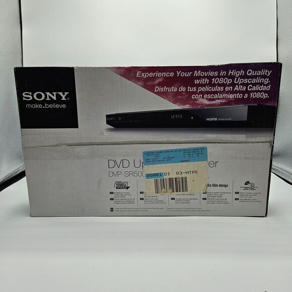 Sony DVP-SR500H DVD Player 1080p HDMI Upscaling Slim Design with Box - Picture 1 of 3